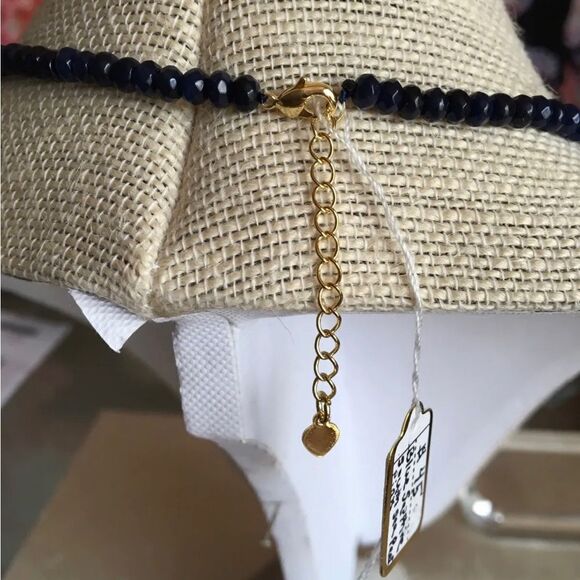 Beaded Blue Sapphire & Pink South Sea Pearl Necklace YGP 14-15g 70-75 Ctw - Picture 7 of 10